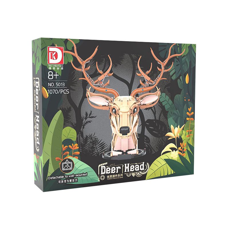 DK 5013 JMBRICKLAYER 70171 ĐỒ TRANG TRÍ ĐẦU HƯƠU bộ đồ chơi xếp lắp ráp ghép mô hình Arts & Crafts DEER HEAD 1070 khối