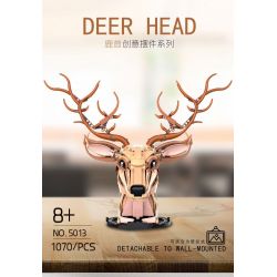 DK 5013 JMBRICKLAYER 70171 ĐỒ TRANG TRÍ ĐẦU HƯƠU bộ đồ chơi xếp lắp ráp ghép mô hình Arts & Crafts DEER HEAD 1070 khối