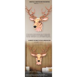 DK 5013 JMBRICKLAYER 70171 ĐỒ TRANG TRÍ ĐẦU HƯƠU bộ đồ chơi xếp lắp ráp ghép mô hình Arts & Crafts DEER HEAD 1070 khối