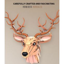 DK 5013 JMBRICKLAYER 70171 ĐỒ TRANG TRÍ ĐẦU HƯƠU bộ đồ chơi xếp lắp ráp ghép mô hình Arts & Crafts DEER HEAD 1070 khối