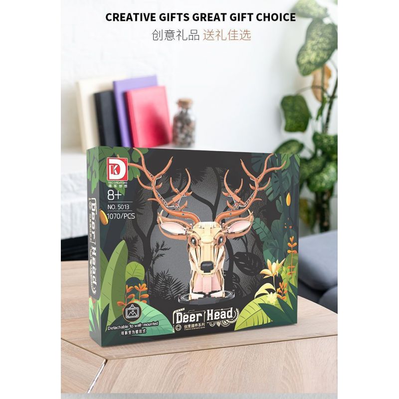 DK 5013 JMBRICKLAYER 70171 ĐỒ TRANG TRÍ ĐẦU HƯƠU bộ đồ chơi xếp lắp ráp ghép mô hình Arts & Crafts DEER HEAD 1070 khối