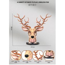 DK 5013 JMBRICKLAYER 70171 ĐỒ TRANG TRÍ ĐẦU HƯƠU bộ đồ chơi xếp lắp ráp ghép mô hình Arts & Crafts DEER HEAD 1070 khối