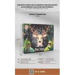 DK 5013 JMBRICKLAYER 70171 ĐỒ TRANG TRÍ ĐẦU HƯƠU bộ đồ chơi xếp lắp ráp ghép mô hình Arts & Crafts DEER HEAD 1070 khối