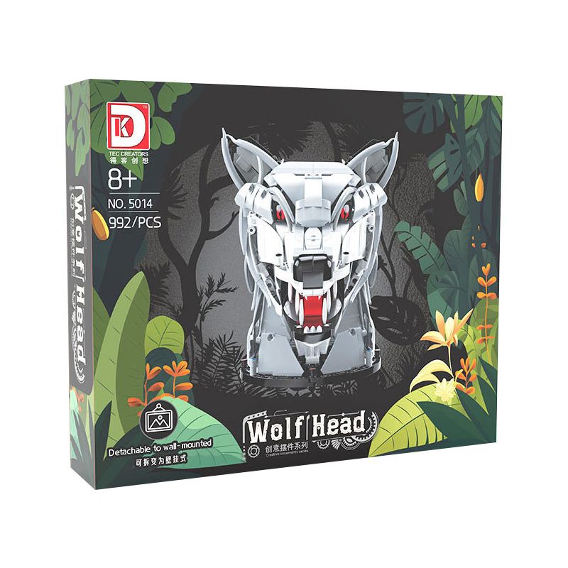 DK 5014 ĐỒ TRANG TRÍ ĐẦU SÓI bộ đồ chơi xếp lắp ráp ghép mô hình Arts & Crafts WOLF HEAD 992 khối