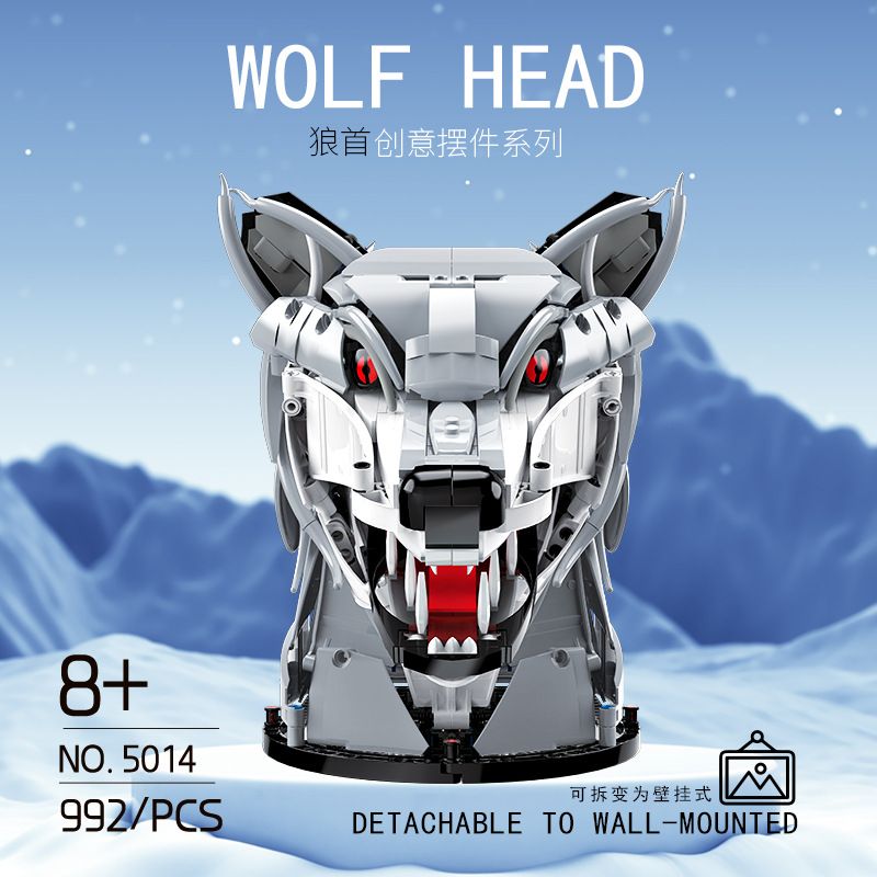 DK 5014 ĐỒ TRANG TRÍ ĐẦU SÓI bộ đồ chơi xếp lắp ráp ghép mô hình Arts & Crafts WOLF HEAD 992 khối