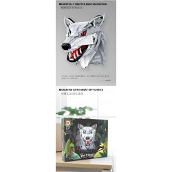 DK 5014 ĐỒ TRANG TRÍ ĐẦU SÓI bộ đồ chơi xếp lắp ráp ghép mô hình Arts & Crafts WOLF HEAD 992 khối