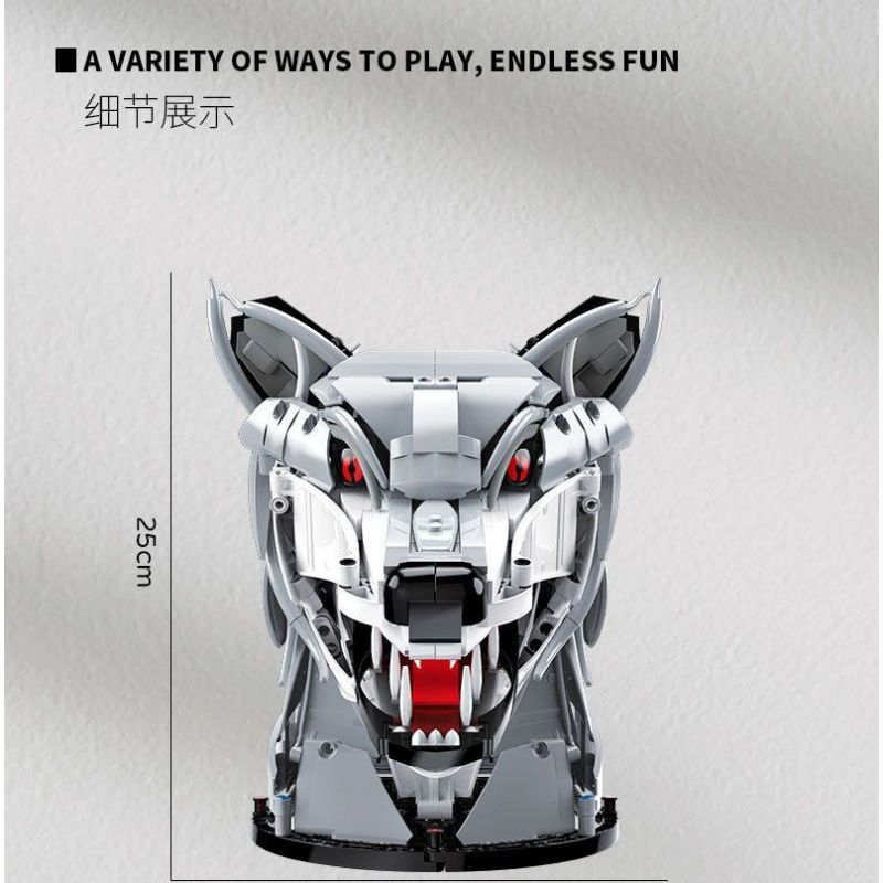 DK 5014 ĐỒ TRANG TRÍ ĐẦU SÓI bộ đồ chơi xếp lắp ráp ghép mô hình Arts & Crafts WOLF HEAD 992 khối