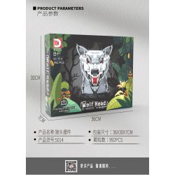 DK 5014 ĐỒ TRANG TRÍ ĐẦU SÓI bộ đồ chơi xếp lắp ráp ghép mô hình Arts & Crafts WOLF HEAD 992 khối