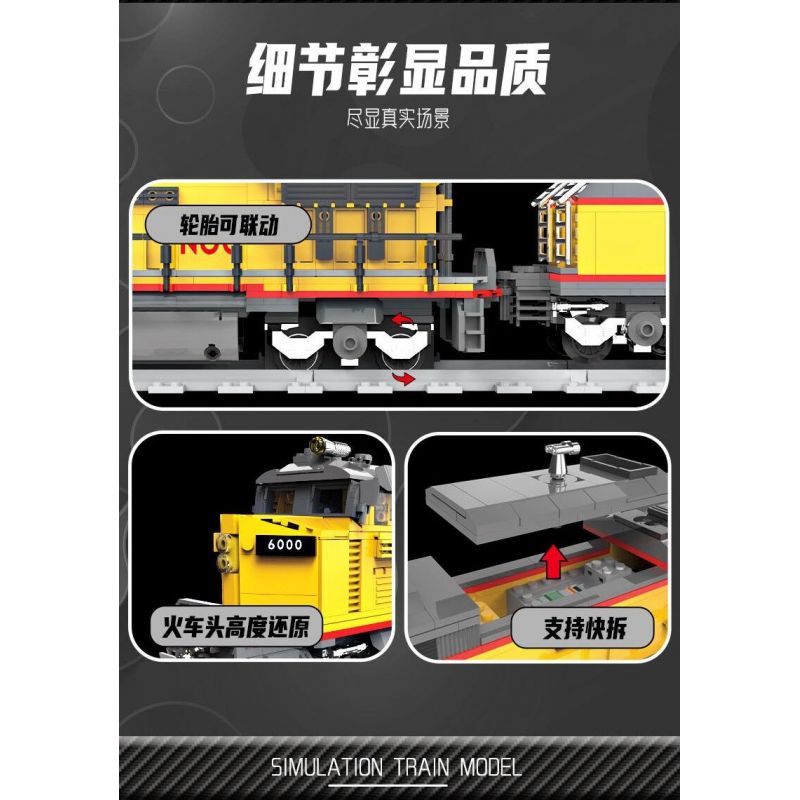 DK 80019 ĐẦU MÁY DIESEL AC6000CW bộ đồ chơi xếp lắp ráp ghép mô hình City Thành Phố 1162 khối