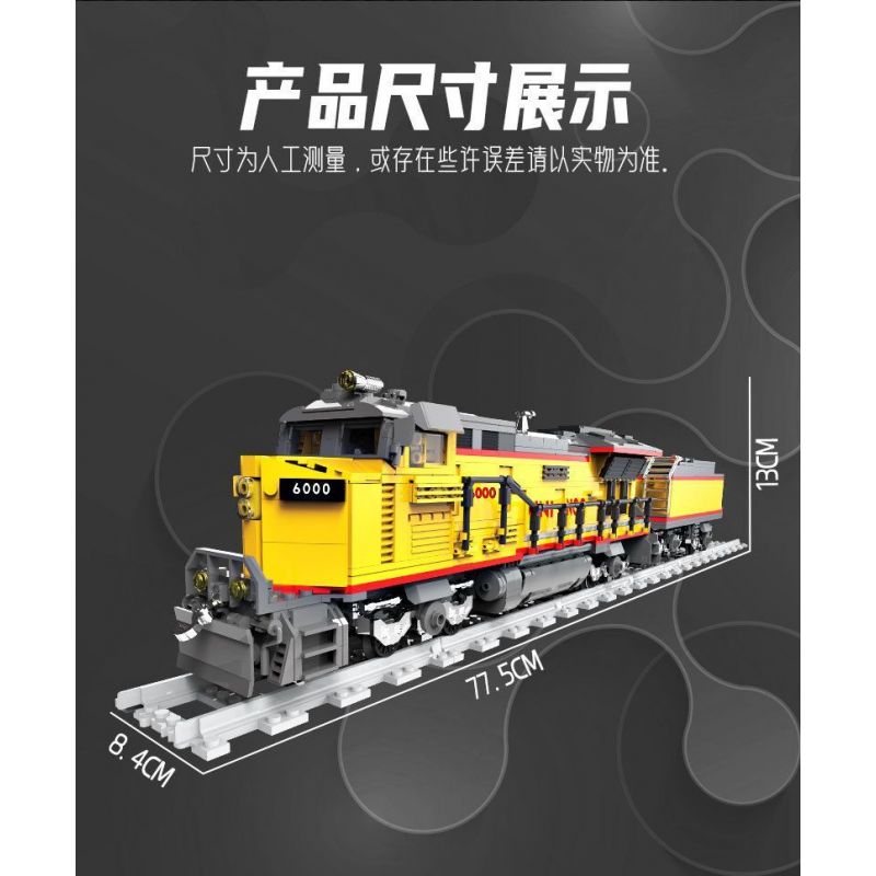 DK 80019 ĐẦU MÁY DIESEL AC6000CW bộ đồ chơi xếp lắp ráp ghép mô hình City Thành Phố 1162 khối