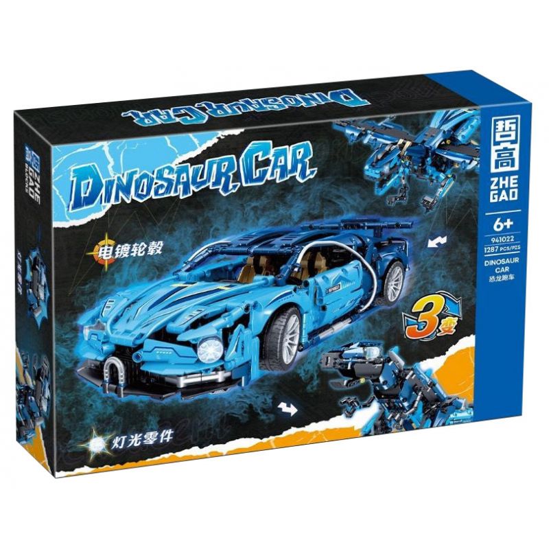 ZHEGAO 941022 XE THỂ THAO KHỦNG LONG bộ đồ chơi xếp lắp ráp ghép mô hình Technic DINOSAUR CAR Kỹ Thuật Công Nghệ Cao Mô Hình Phương Tiện 1287 khối