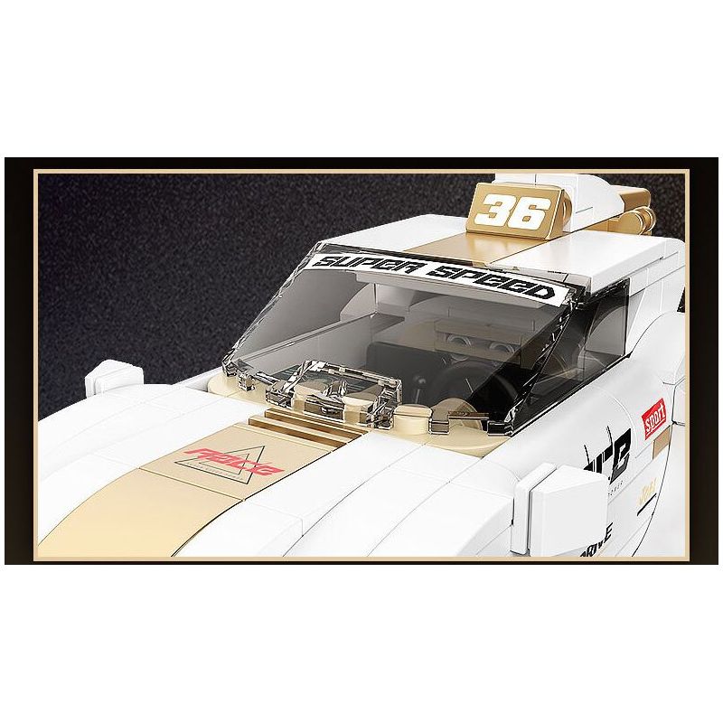 BRICKCOOL KC019 SỬA ĐỔI SIÊU XE CƠN LỐC TRẮNG tỷ lệ 1:24 bộ đồ chơi xếp lắp ráp ghép mô hình Racers Đua Tốc Độ 389 khối