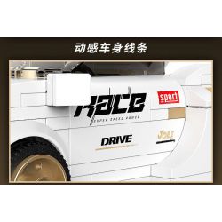 BRICKCOOL KC019 SỬA ĐỔI SIÊU XE CƠN LỐC TRẮNG tỷ lệ 1:24 bộ đồ chơi xếp lắp ráp ghép mô hình Racers Đua Tốc Độ 389 khối