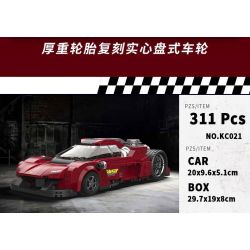 BRICKCOOL KC021 SỬA ĐỔI SIÊU XE BÓNG ĐỎ tỷ lệ 1:24 bộ đồ chơi xếp lắp ráp ghép mô hình Racers Đua Tốc Độ 311 khối