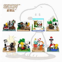 CACO S024 SNOOPY 8 PHONG CÁCH bộ đồ chơi xếp lắp ráp ghép mô hình Movie & Game PEANUTS SNOOPY Phim Và Trò Chơi 838 khối