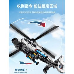 SEMBO 202246 VINH QUANG CỦA NƯỚC MẠNH TRỰC THĂNG HOẠT ĐỘNG TRÊN TÀU SÂN BAY Z-9 bộ đồ chơi xếp lắp ráp ghép mô hình Military Army Quân Sự Bộ Đội 449 khối