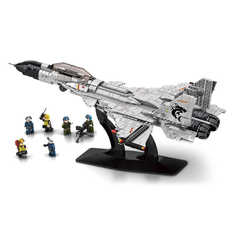 LE YI 82006 MÁY BAY CHIẾN ĐẤU J-15 bộ đồ chơi xếp lắp ráp ghép mô hình Military Army J-15 FIGHTER AIRCRAFT Quân Sự Bộ Đội 1252 khối