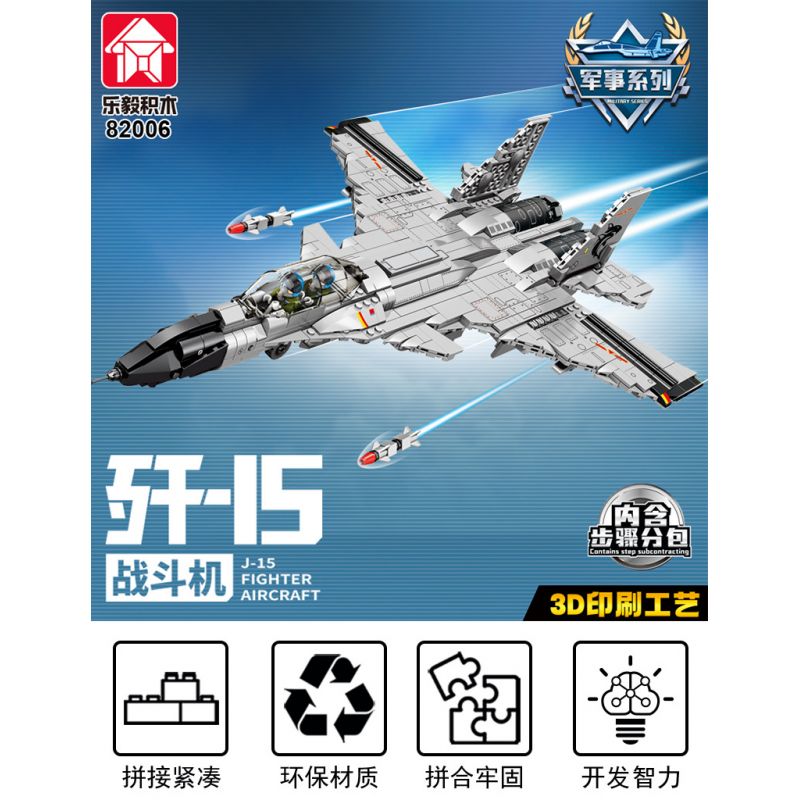 LE YI 82006 MÁY BAY CHIẾN ĐẤU J-15 bộ đồ chơi xếp lắp ráp ghép mô hình Military Army J-15 FIGHTER AIRCRAFT Quân Sự Bộ Đội 1252 khối