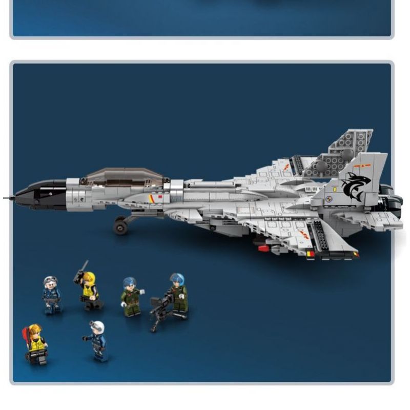 LE YI 82006 MÁY BAY CHIẾN ĐẤU J-15 bộ đồ chơi xếp lắp ráp ghép mô hình Military Army J-15 FIGHTER AIRCRAFT Quân Sự Bộ Đội 1252 khối