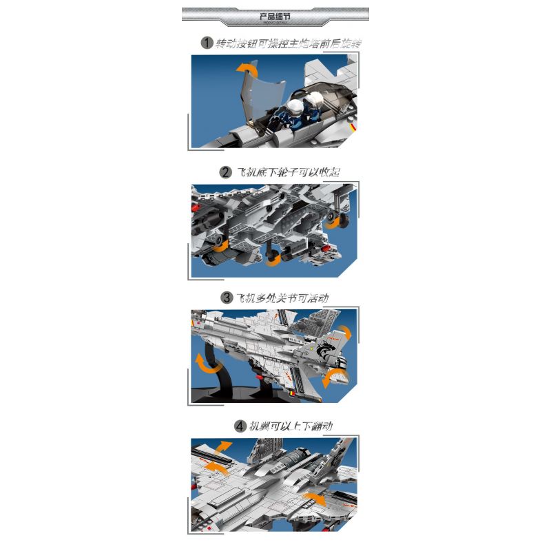 LE YI 82006 MÁY BAY CHIẾN ĐẤU J-15 bộ đồ chơi xếp lắp ráp ghép mô hình Military Army J-15 FIGHTER AIRCRAFT Quân Sự Bộ Đội 1252 khối