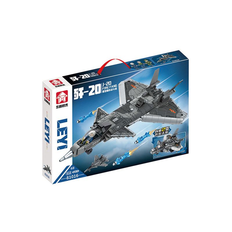 LE YI 81016 TIÊM KÍCH J-20 bộ đồ chơi xếp lắp ráp ghép mô hình Military Army J-20 FIGHTER AIRCRAFT Quân Sự Bộ Đội 618 khối
