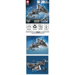 LE YI 81016 TIÊM KÍCH J-20 bộ đồ chơi xếp lắp ráp ghép mô hình Military Army J-20 FIGHTER AIRCRAFT Quân Sự Bộ Đội 618 khối