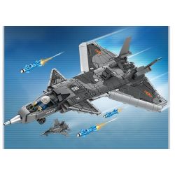 LE YI 81016 TIÊM KÍCH J-20 bộ đồ chơi xếp lắp ráp ghép mô hình Military Army J-20 FIGHTER AIRCRAFT Quân Sự Bộ Đội 618 khối