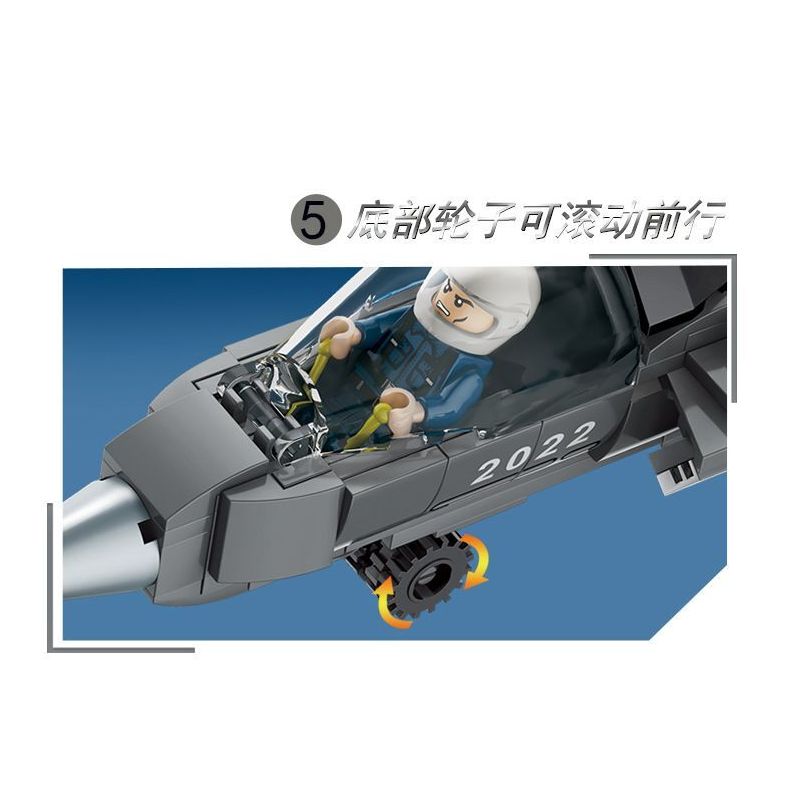 LE YI 81016 TIÊM KÍCH J-20 bộ đồ chơi xếp lắp ráp ghép mô hình Military Army J-20 FIGHTER AIRCRAFT Quân Sự Bộ Đội 618 khối