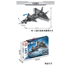 LE YI 81016 TIÊM KÍCH J-20 bộ đồ chơi xếp lắp ráp ghép mô hình Military Army J-20 FIGHTER AIRCRAFT Quân Sự Bộ Đội 618 khối