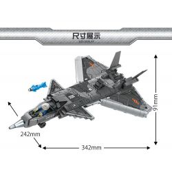 LE YI 81016 TIÊM KÍCH J-20 bộ đồ chơi xếp lắp ráp ghép mô hình Military Army J-20 FIGHTER AIRCRAFT Quân Sự Bộ Đội 618 khối
