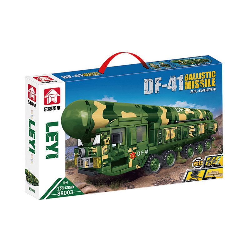 LE YI 88003 XE TÊN LỬA ĐẠN ĐẠO DONGFENG 41 bộ đồ chơi xếp lắp ráp ghép mô hình Military Army DF-41 BALLISTIC MISSILE Quân Sự Bộ Đội 350 khối