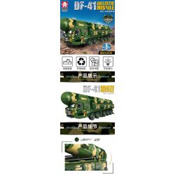 LE YI 88003 XE TÊN LỬA ĐẠN ĐẠO DONGFENG 41 bộ đồ chơi xếp lắp ráp ghép mô hình Military Army DF-41 BALLISTIC MISSILE Quân Sự Bộ Đội 350 khối