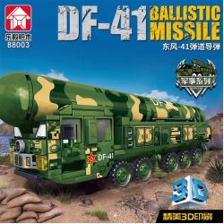 LE YI 88003 XE TÊN LỬA ĐẠN ĐẠO DONGFENG 41 bộ đồ chơi xếp lắp ráp ghép mô hình Military Army DF-41 BALLISTIC MISSILE Quân Sự Bộ Đội 350 khối