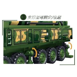 LE YI 88003 XE TÊN LỬA ĐẠN ĐẠO DONGFENG 41 bộ đồ chơi xếp lắp ráp ghép mô hình Military Army DF-41 BALLISTIC MISSILE Quân Sự Bộ Đội 350 khối