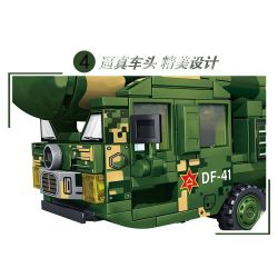 LE YI 88003 XE TÊN LỬA ĐẠN ĐẠO DONGFENG 41 bộ đồ chơi xếp lắp ráp ghép mô hình Military Army DF-41 BALLISTIC MISSILE Quân Sự Bộ Đội 350 khối