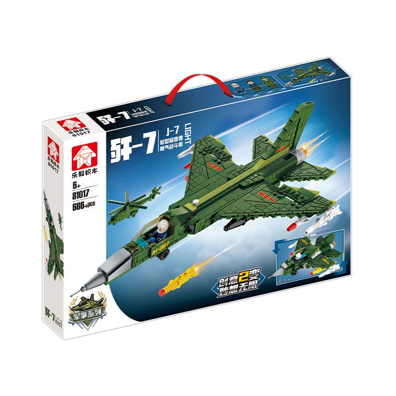LE YI 81017 MÁY BAY CHIẾN ĐẤU PHẢN LỰC SIÊU THANH HẠNG NHẸ J-7 bộ đồ chơi xếp lắp ráp ghép mô hình Military Army J-20 LIGHT Quân Sự Bộ Đội 686 khối