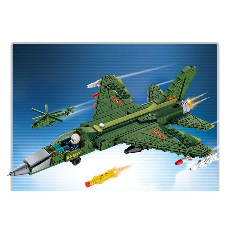 LE YI 81017 MÁY BAY CHIẾN ĐẤU PHẢN LỰC SIÊU THANH HẠNG NHẸ J-7 bộ đồ chơi xếp lắp ráp ghép mô hình Military Army J-20 LIGHT Quân Sự Bộ Đội 686 khối