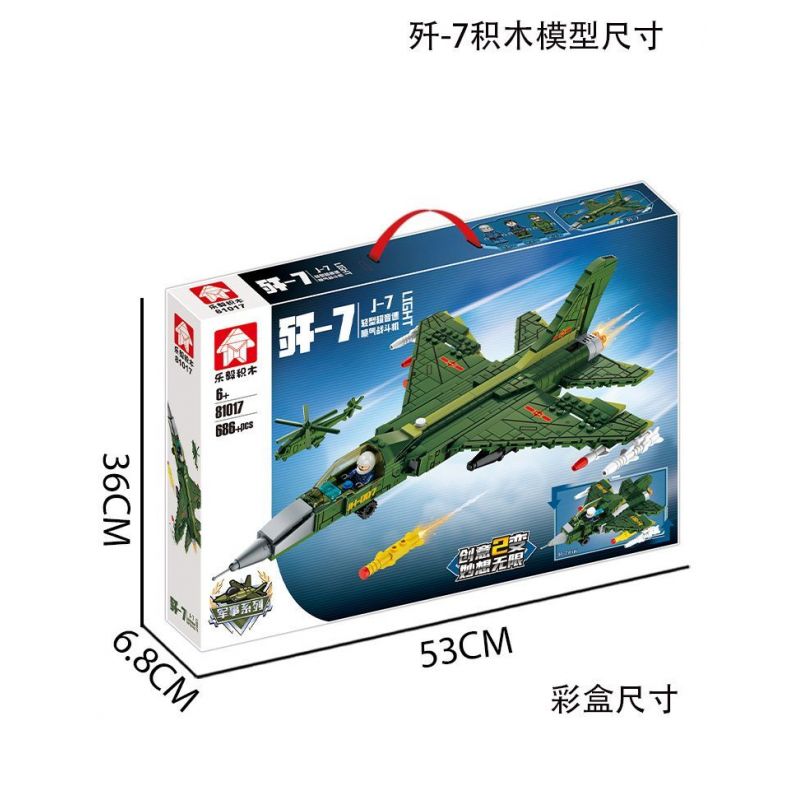 LE YI 81017 MÁY BAY CHIẾN ĐẤU PHẢN LỰC SIÊU THANH HẠNG NHẸ J-7 bộ đồ chơi xếp lắp ráp ghép mô hình Military Army J-20 LIGHT Quân Sự Bộ Đội 686 khối