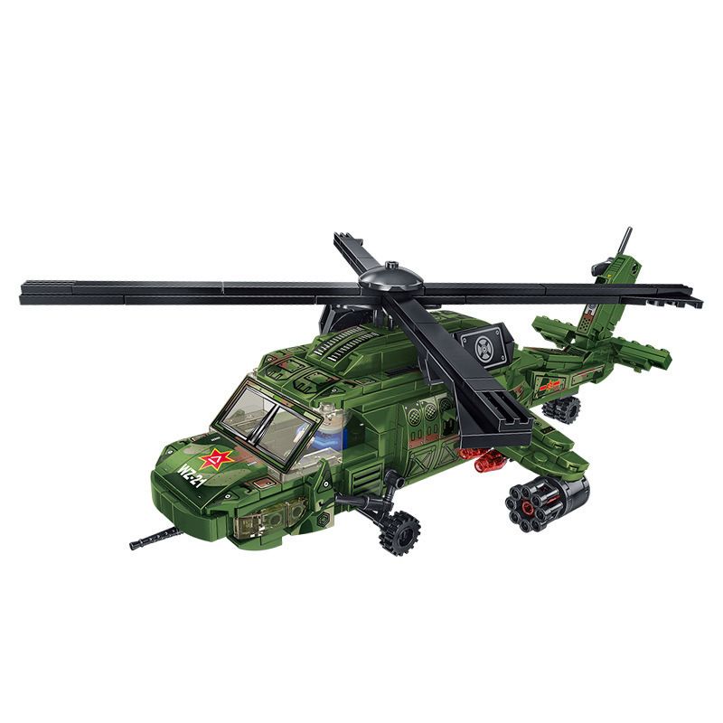 LE YI 88008 non Lego TRỰC THĂNG VŨ TRANG Z-20 bộ đồ chơi xếp lắp ráp ghép mô hình Military Army Z-20 ATTACK HELICOPTER Quân Sự Bộ Đội 482 khối