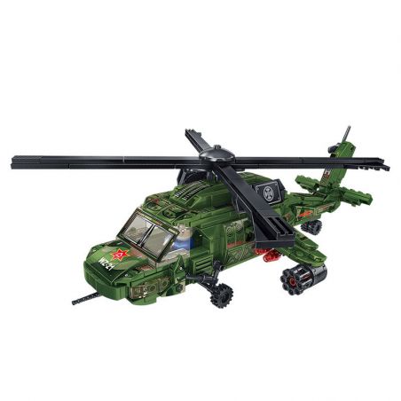 LE YI 88008 TRỰC THĂNG VŨ TRANG Z-20 bộ đồ chơi xếp lắp ráp ghép mô hình Military Army Z-20 ATTACK HELICOPTER Quân Sự Bộ Đội 482 khối