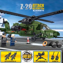 LE YI 88008 TRỰC THĂNG VŨ TRANG Z-20 bộ đồ chơi xếp lắp ráp ghép mô hình Military Army Z-20 ATTACK HELICOPTER Quân Sự Bộ Đội 482 khối