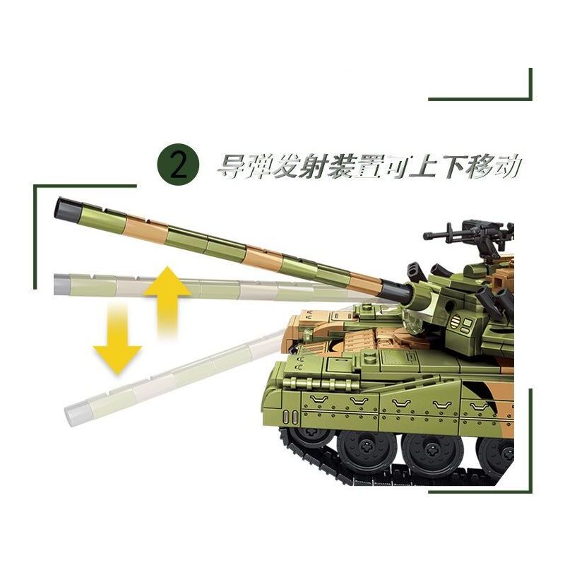 LE YI 66015 XE TĂNG CHIẾN ĐẤU CHỦ LỰC T80U bộ đồ chơi xếp lắp ráp ghép mô hình Military Army T-80U DEFENCE FOR PEACE Quân Sự Bộ Đội 1356 khối