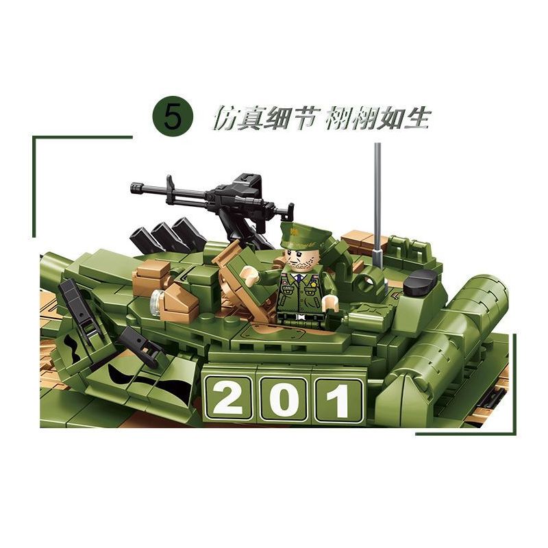 LE YI 66015 XE TĂNG CHIẾN ĐẤU CHỦ LỰC T80U bộ đồ chơi xếp lắp ráp ghép mô hình Military Army T-80U DEFENCE FOR PEACE Quân Sự Bộ Đội 1356 khối