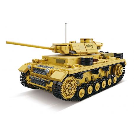 Kazi KY82062 82062 XE TĂNG PANZER III CỦA ĐỨC bộ đồ chơi xếp lắp ráp ghép mô hình Military Army NO.3 GERMAN TANK Quân Sự Bộ Đội 1543 khối