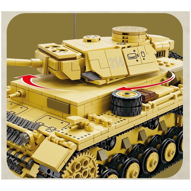 Kazi KY82062 82062 XE TĂNG PANZER III CỦA ĐỨC bộ đồ chơi xếp lắp ráp ghép mô hình Military Army NO.3 GERMAN TANK Quân Sự Bộ Đội 1543 khối