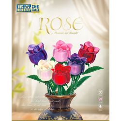 ZHEGAO 957005 HOA HỒNG bộ đồ chơi xếp lắp ráp ghép mô hình Creator Sáng Tạo