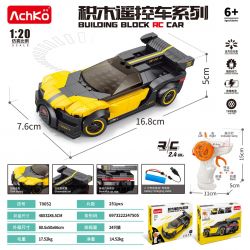 ACHKO 70052 XE ĐIỀU KHIỂN TỪ XA MÀU VÀNG tỷ lệ 1:20 bộ đồ chơi xếp lắp ráp ghép mô hình Racers Đua Tốc Độ 251 khối