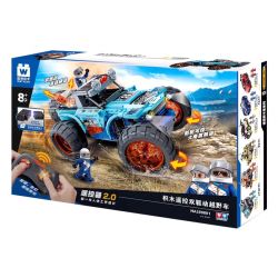 WISE BLOCK AULDEY HA389801 389801 XE ĐỊA HÌNH 2 CẦU ĐIỀU KHIỂN TỪ XA bộ đồ chơi xếp lắp ráp ghép mô hình Racers Đua Tốc Độ 432 khối