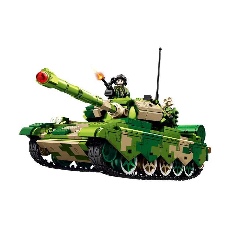 SEMBO 203166 non Lego LÍNH HẠNG TRUNG XE TĂNG ZTZ-59D bộ đồ chơi xếp lắp ráp ghép mô hình Military Army Quân Sự Bộ Đội 599 khối