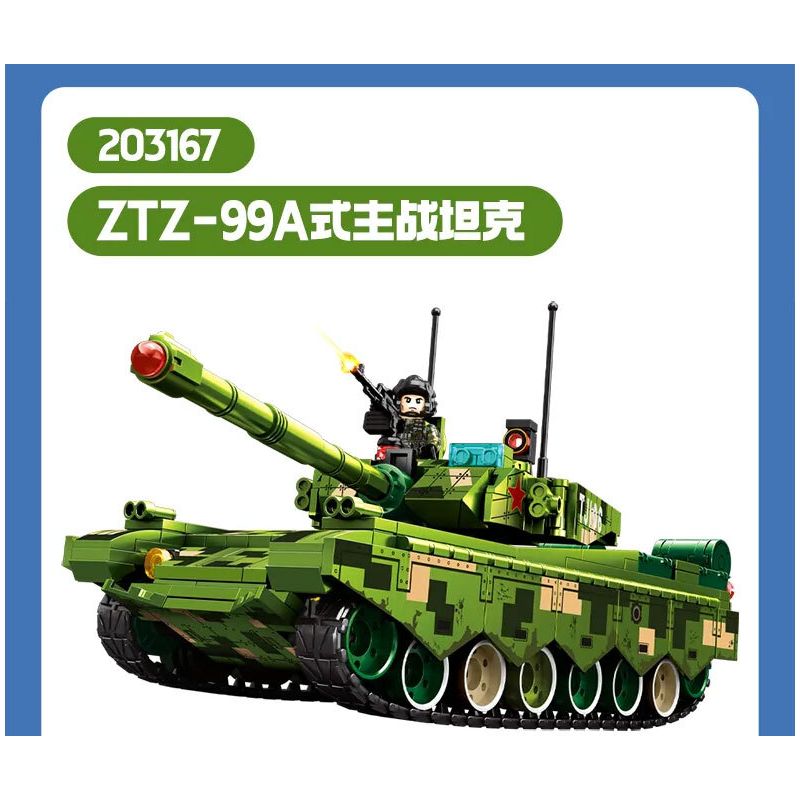 SEMBO 203167 LÍNH TRUNG QUỐC XE TĂNG CHIẾN ĐẤU CHỦ LỰC ZTZ-99A bộ đồ chơi xếp lắp ráp ghép mô hình Military Army Quân Sự Bộ Đội 627 khối